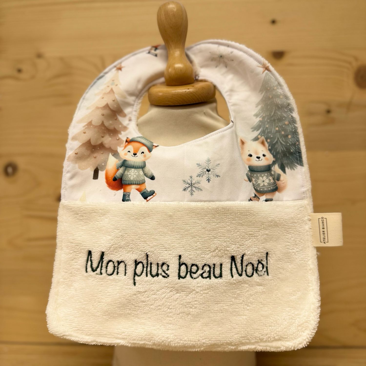 ? Personalized Baby Bib in Cotton and Bamboo – Handmade Newborn Gift, Soft and Unique