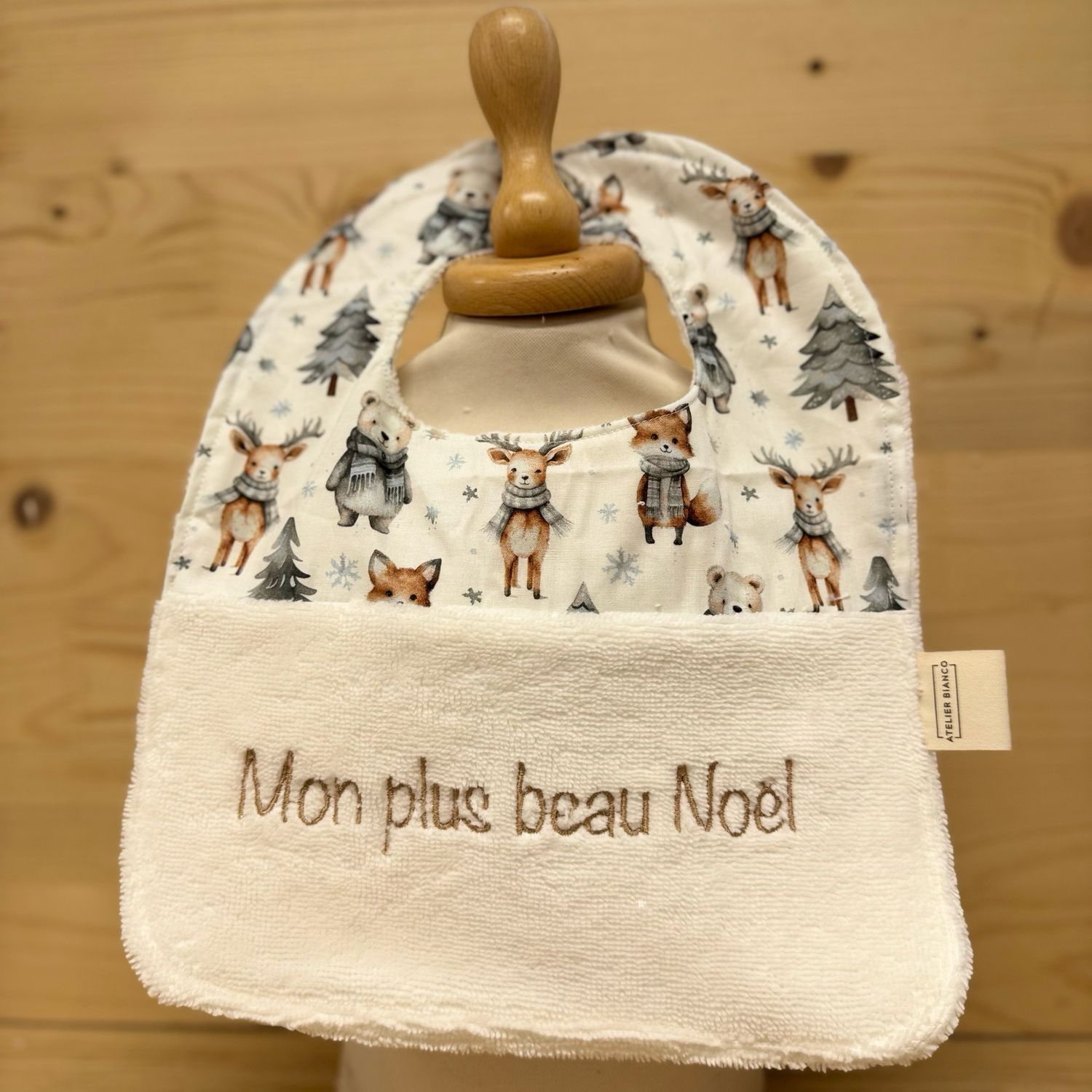 ? Personalized Baby Bib in Cotton and Bamboo – Handmade Newborn Gift, Soft and Unique