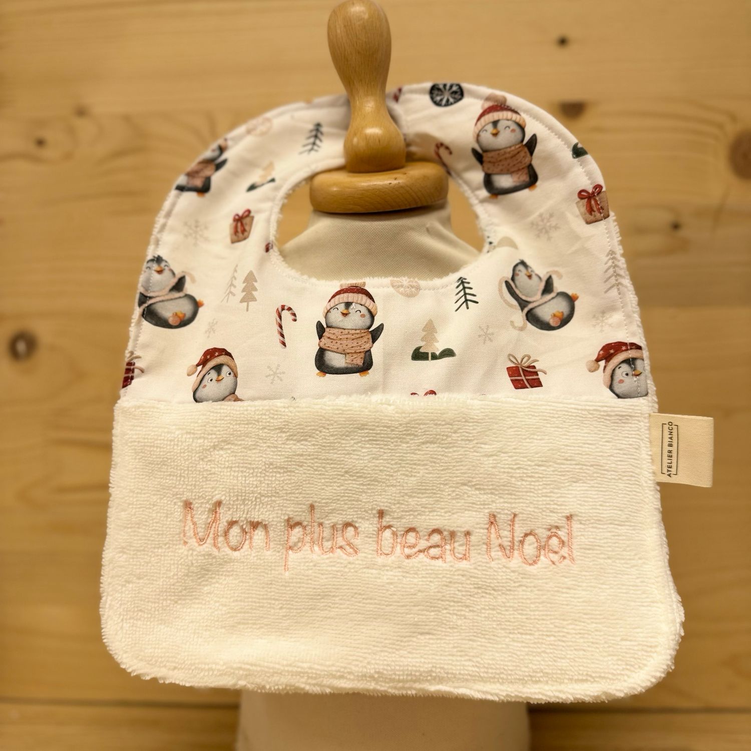 ? Personalized Baby Bib in Cotton and Bamboo – Handmade Newborn Gift, Soft and Unique