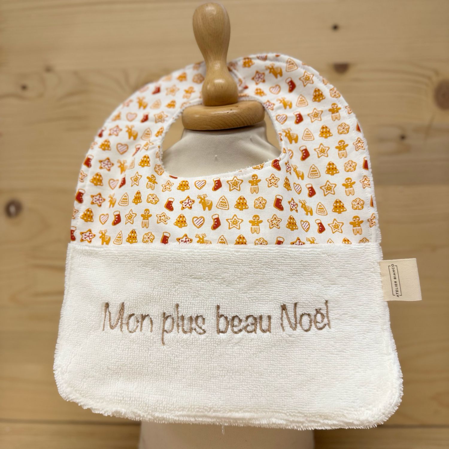 ? Personalized Baby Bib in Cotton and Bamboo – Handmade Newborn Gift, Soft and Unique
