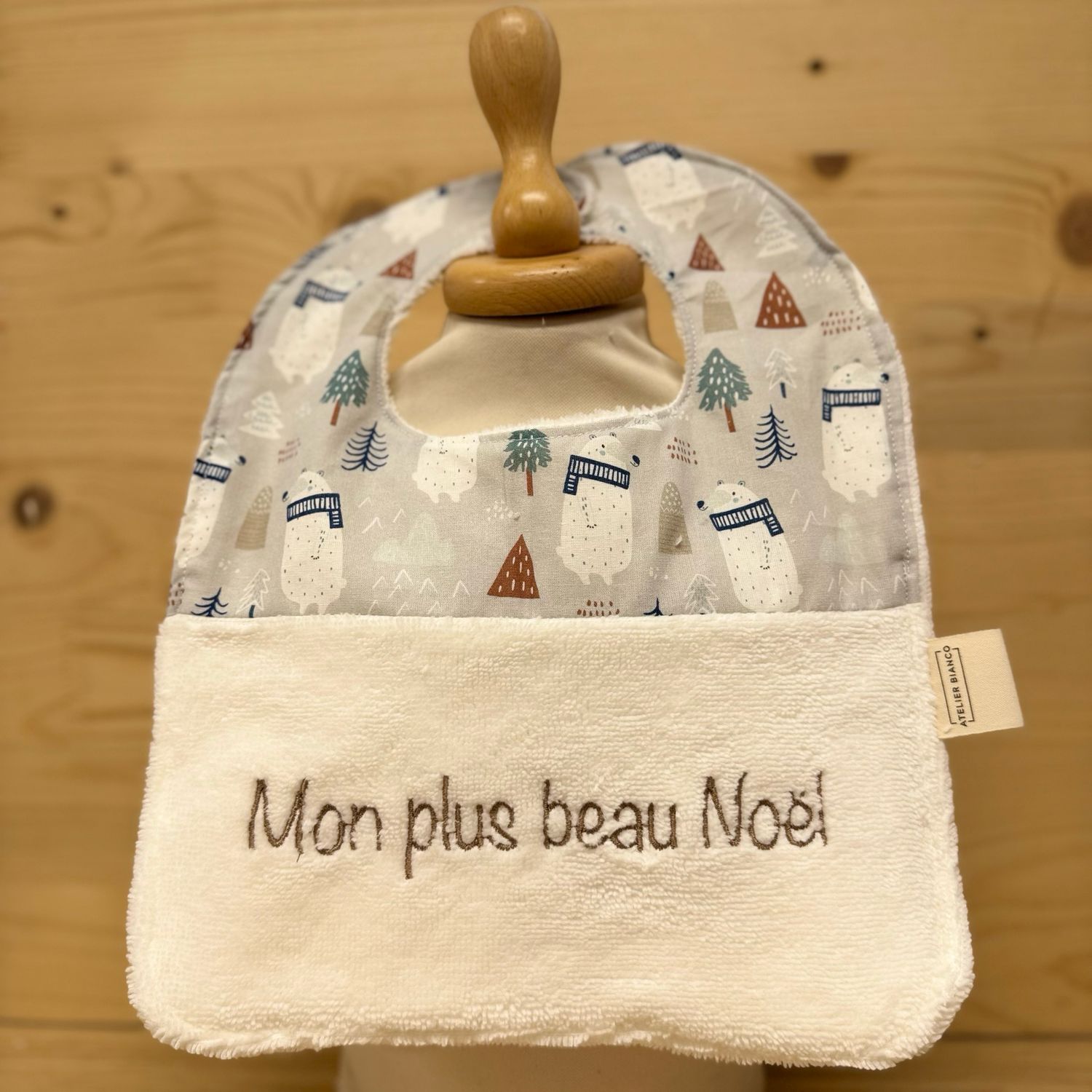 ? Personalized Baby Bib in Cotton and Bamboo – Handmade Newborn Gift, Soft and Unique