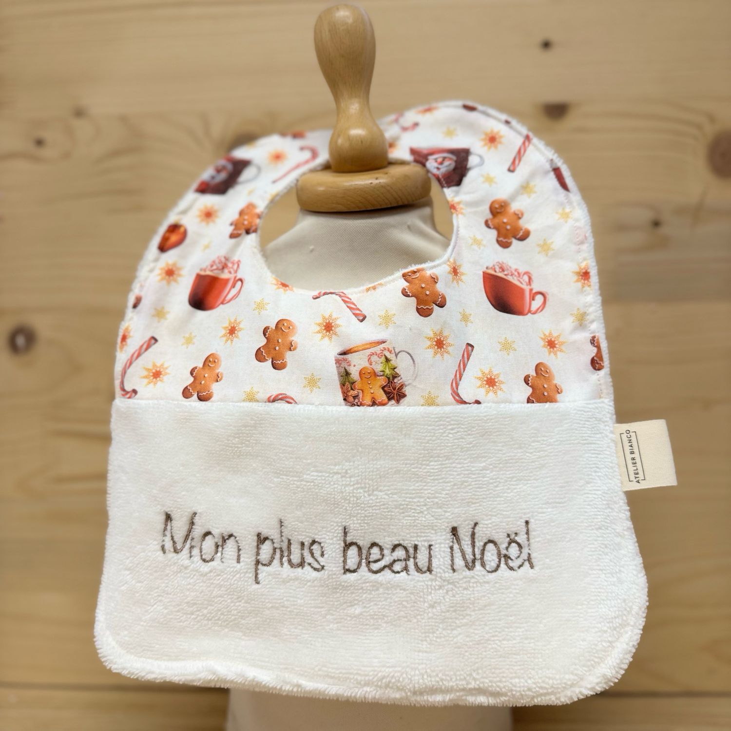 ? Personalized Baby Bib in Cotton and Bamboo – Handmade Newborn Gift, Soft and Unique