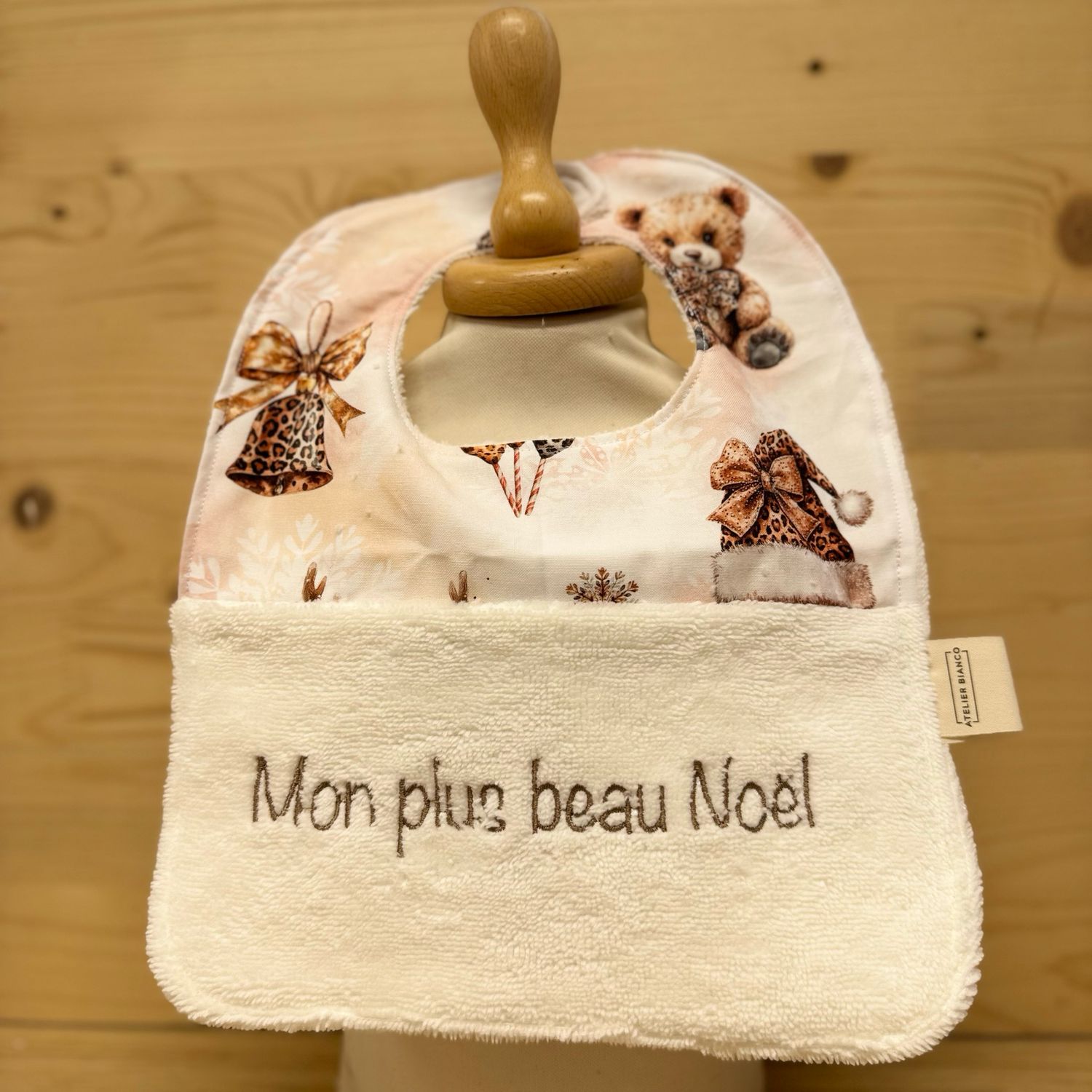 ? Personalized Baby Bib in Cotton and Bamboo – Handmade Newborn Gift, Soft and Unique