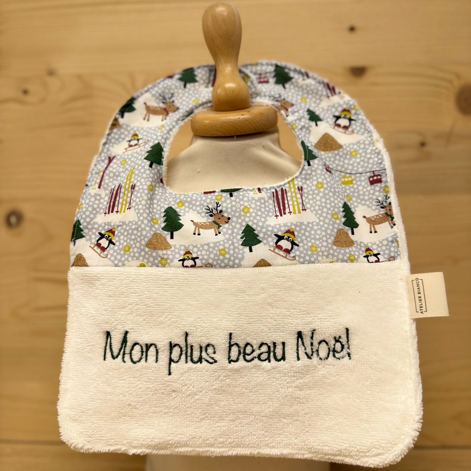 ? Personalized Baby Bib in Cotton and Bamboo – Handmade Newborn Gift, Soft and Unique