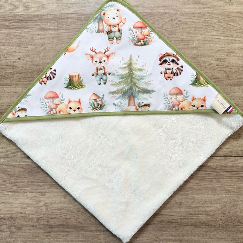 Cape de bain bébé - Motifs Forêt