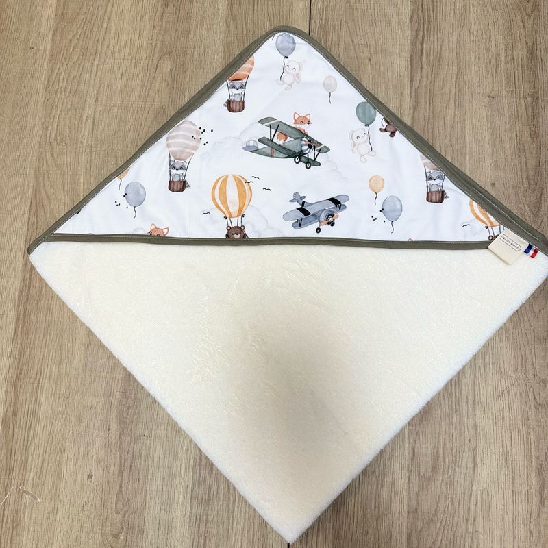 Cape de bain bébé - Motifs Avion, Animaux montgolfières