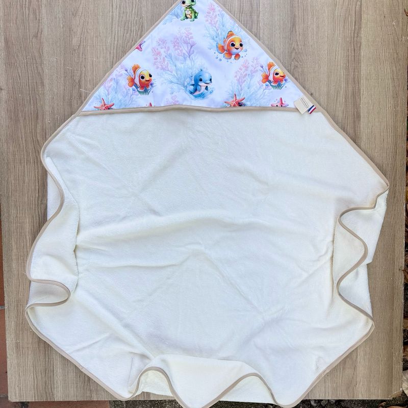 Cape de bain bébé - Motifs Poissons