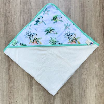 Cape de bain bébé - Motifs Tortue