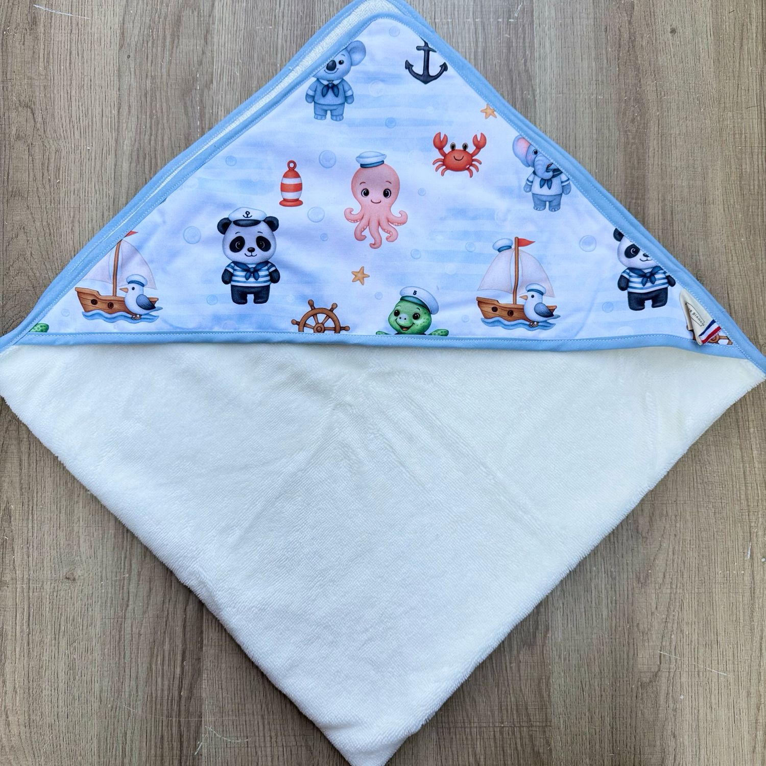 Cape de bain bébé - Motifs Animaux marin