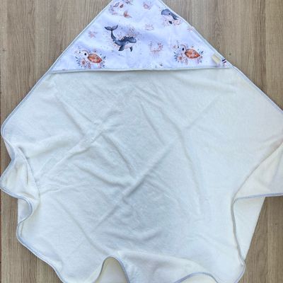 Cape de bain bébé - Motifs Océan, Tortue, Baleine, Dauphin