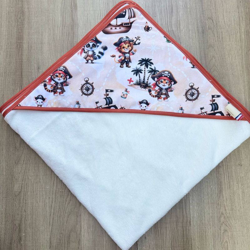 Cape de bain bébé - Motifs Pirates