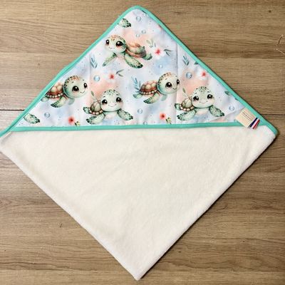 Cape de bain bébé - Motifs Tortue