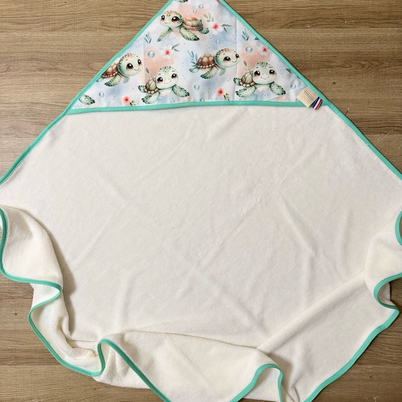 Cape de bain bébé - Motifs Tortue