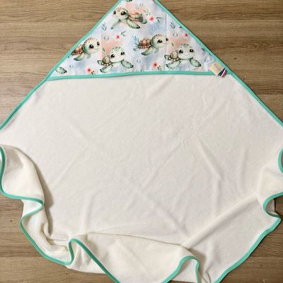 Cape de bain bébé - Motifs Tortue