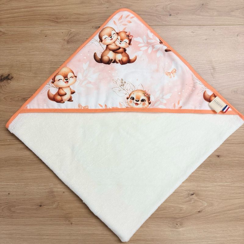 Cape de bain bébé - Motifs Loutres