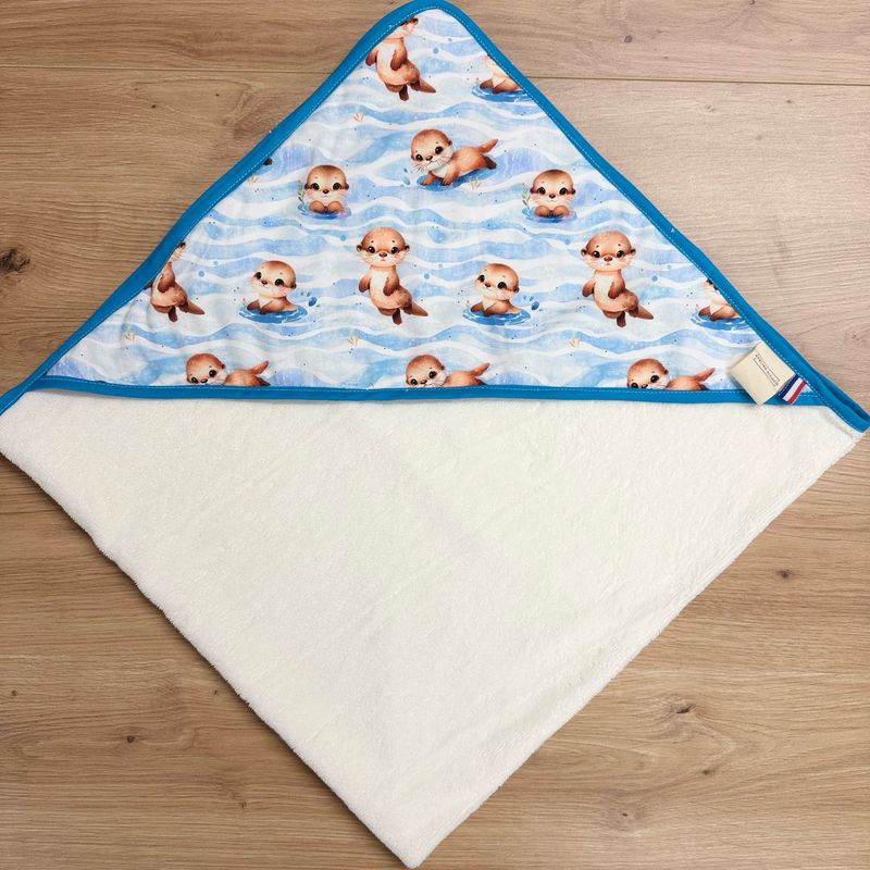 Cape de bain bébé - Motifs Loutres