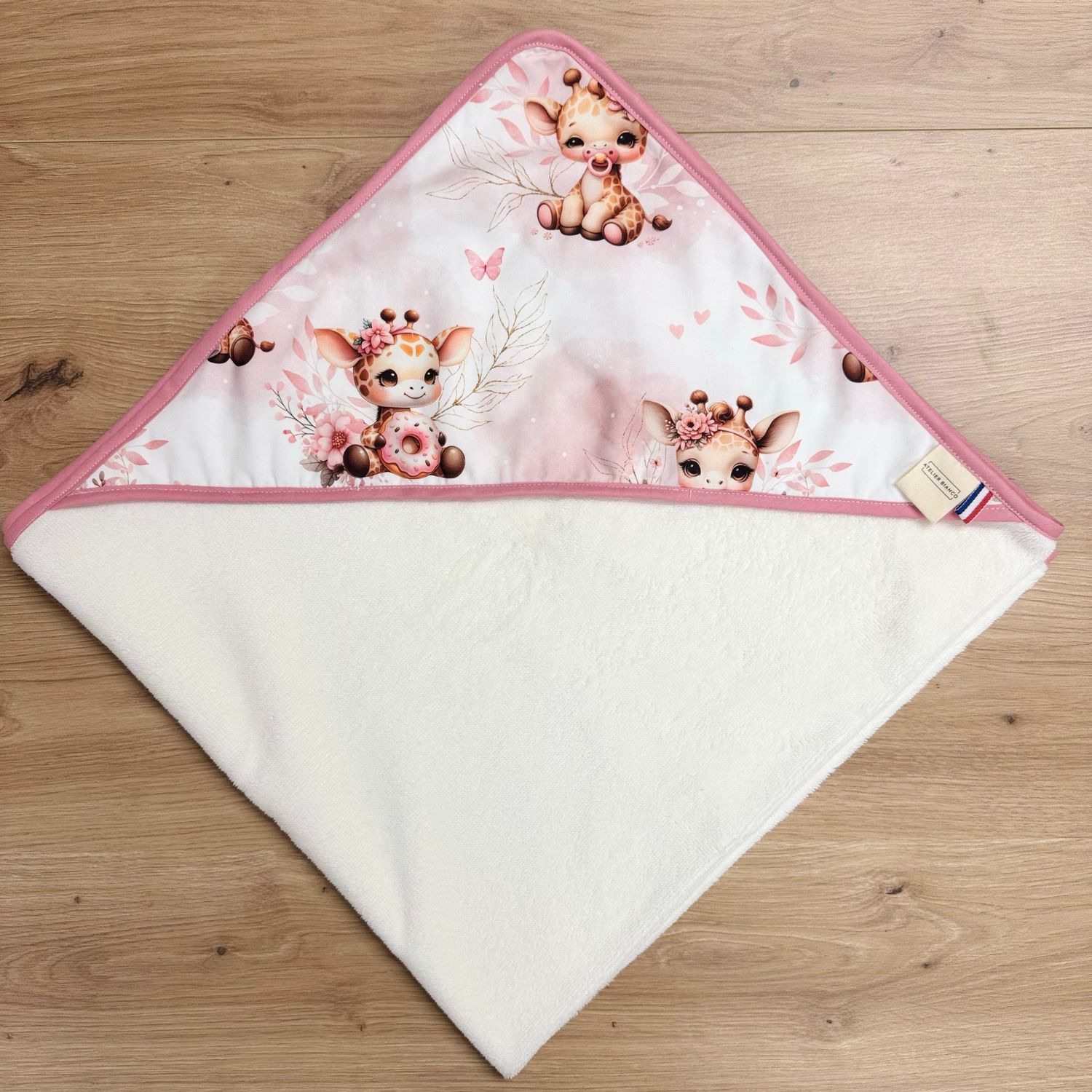 Cape de bain bébé - Motifs Girafe