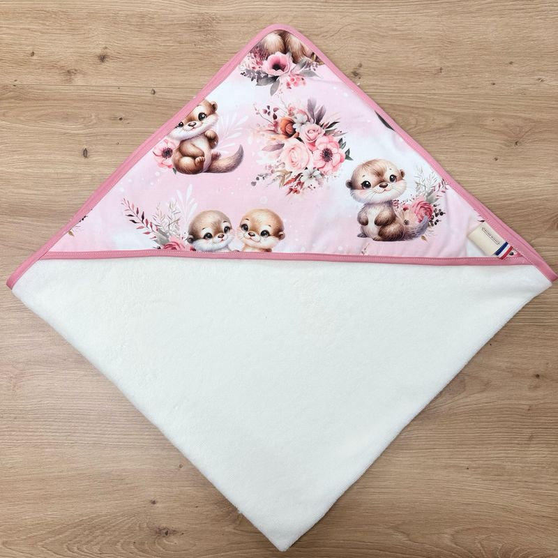 Cape de bain bébé - Motifs Loutres