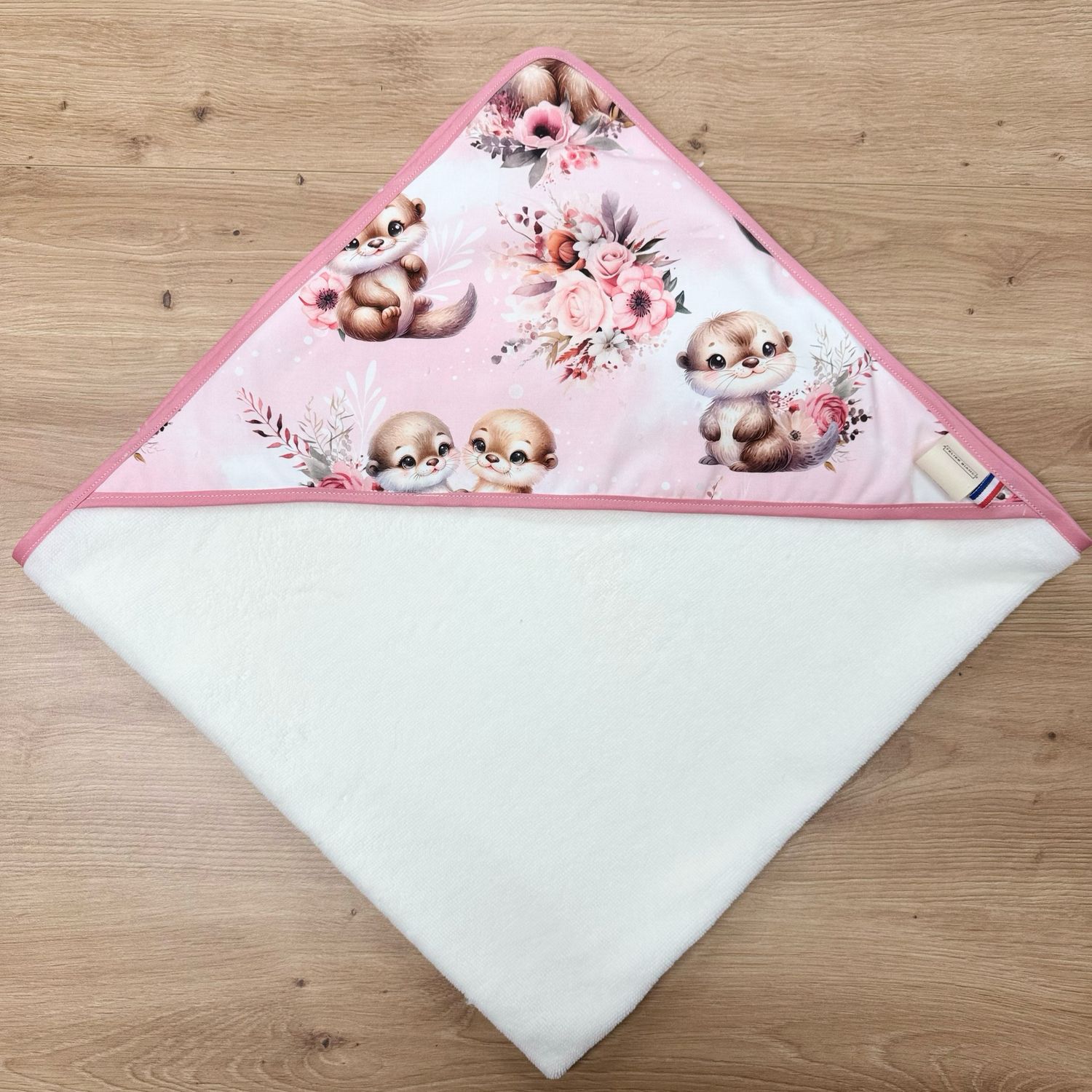 Cape de bain bébé - Motifs Loutres