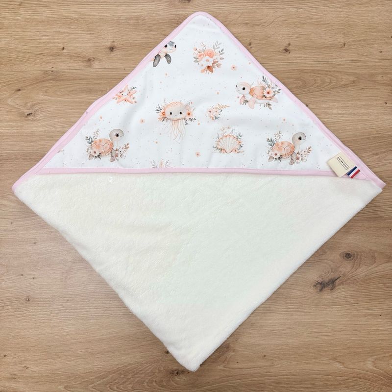 Cape de bain bébé - Motifs Océan, Tortue, Baleine, Dauphin