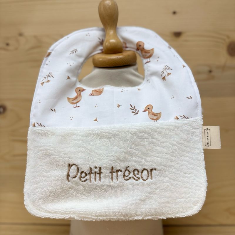 ? Personalized Baby Bib in Cotton and Bamboo – Handmade Newborn Gift, Soft and Unique