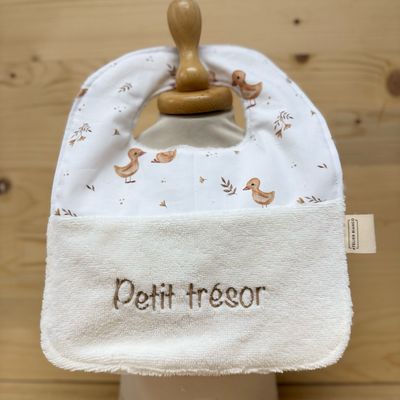 ? Personalized Baby Bib in Cotton and Bamboo – Handmade Newborn Gift, Soft and Unique