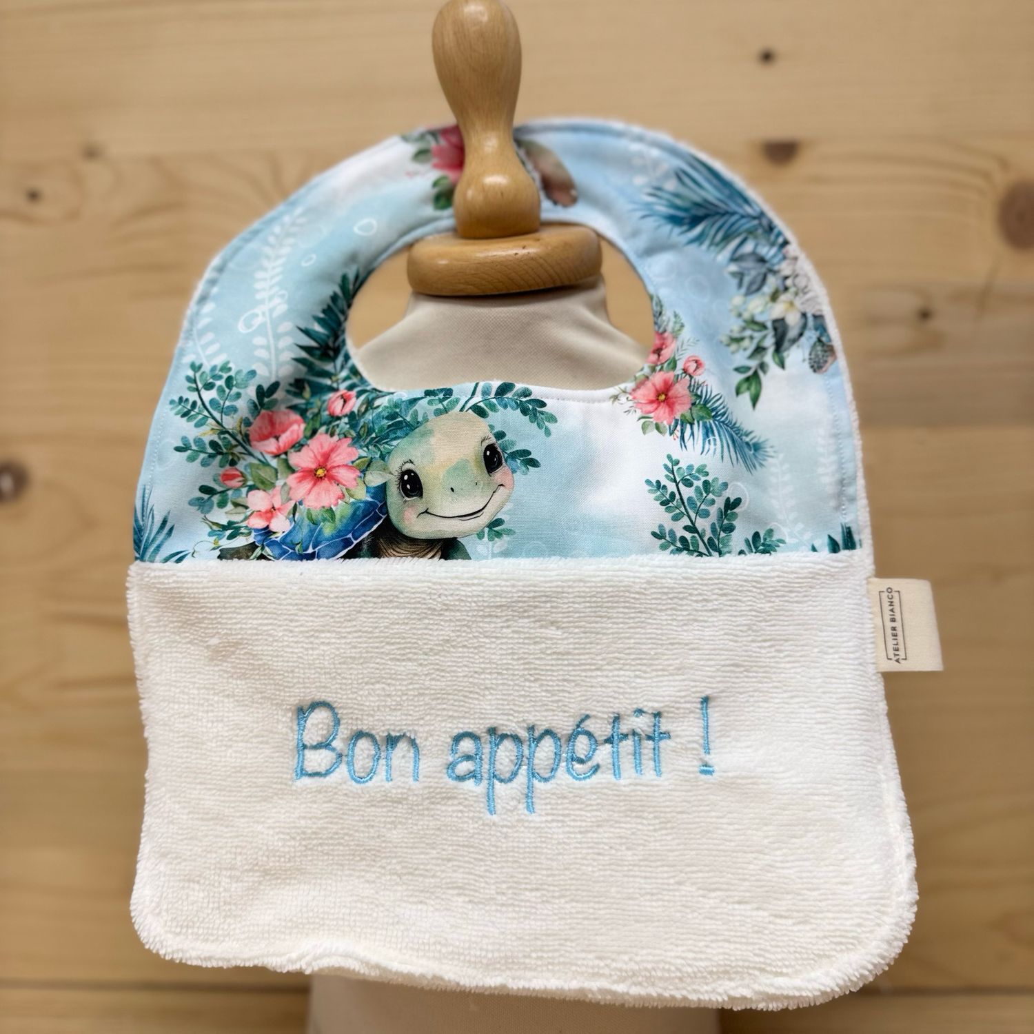 ? Personalized Baby Bib in Cotton and Bamboo – Handmade Newborn Gift, Soft and Unique