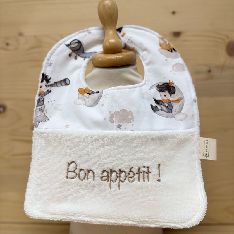 ? Personalized Baby Bib in Cotton and Bamboo – Handmade Newborn Gift, Soft and Unique