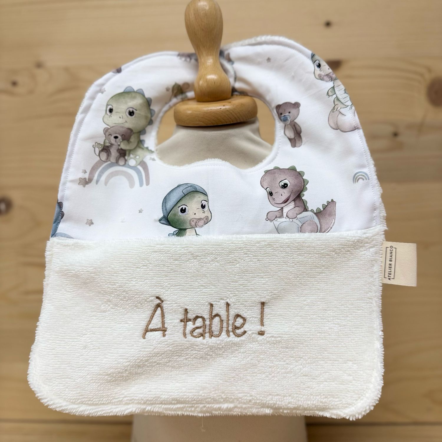 ? Personalized Baby Bib in Cotton and Bamboo – Handmade Newborn Gift, Soft and Unique