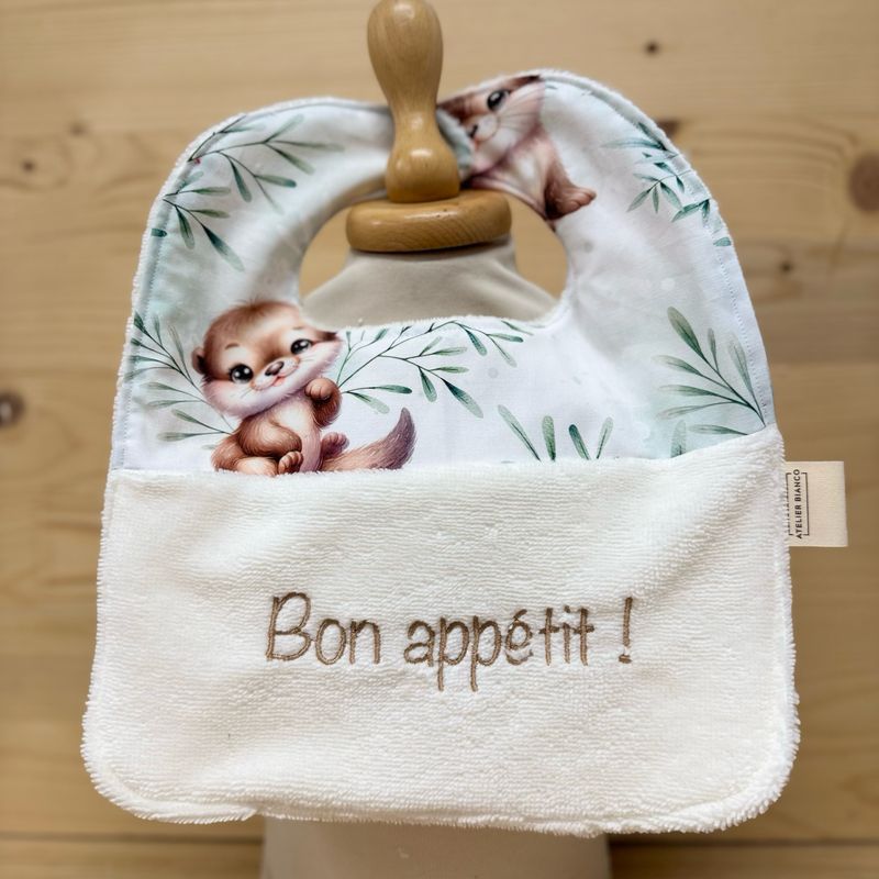 ? Personalized Baby Bib in Cotton and Bamboo – Handmade Newborn Gift, Soft and Unique