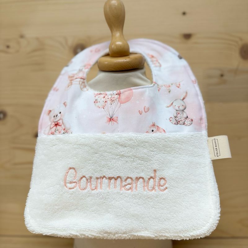 ? Personalized Baby Bib in Cotton and Bamboo – Handmade Newborn Gift, Soft and Unique