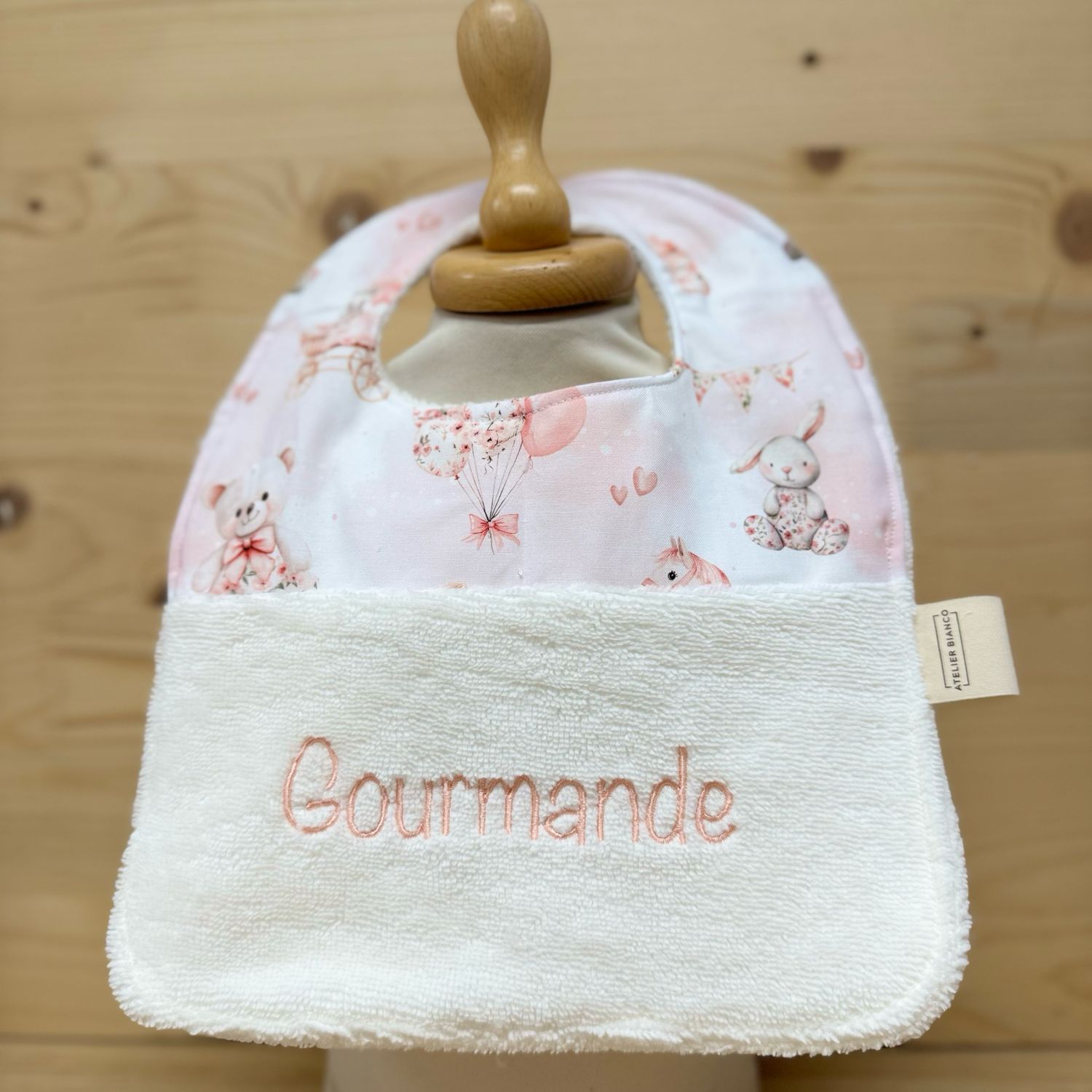 ? Personalized Baby Bib in Cotton and Bamboo – Handmade Newborn Gift, Soft and Unique
