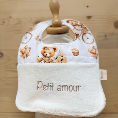 ? Personalized Baby Bib in Cotton and Bamboo – Handmade Newborn Gift, Soft and Unique