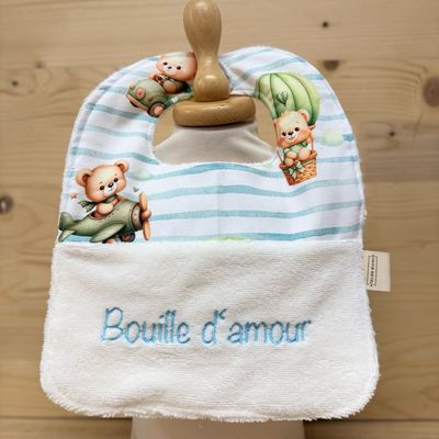 ? Personalized Baby Bib in Cotton and Bamboo – Handmade Newborn Gift, Soft and Unique