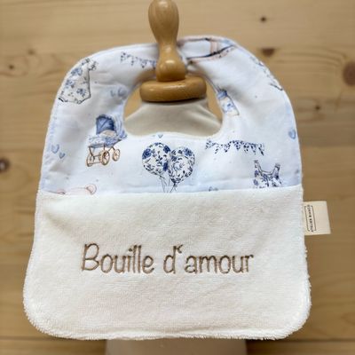 ? Personalized Baby Bib in Cotton and Bamboo – Handmade Newborn Gift, Soft and Unique