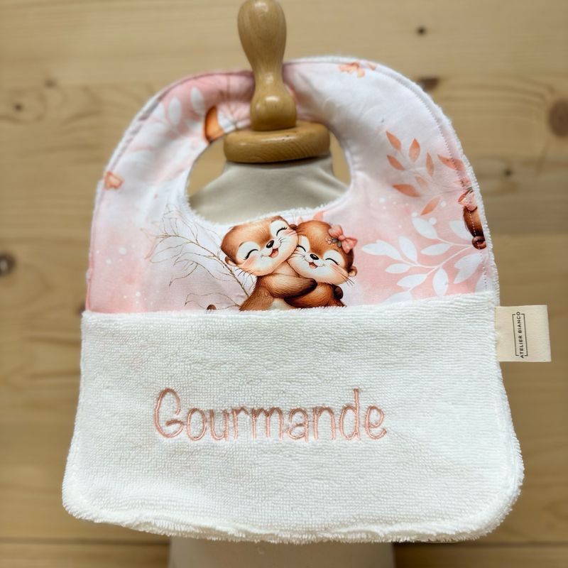 ? Personalized Baby Bib in Cotton and Bamboo – Handmade Newborn Gift, Soft and Unique