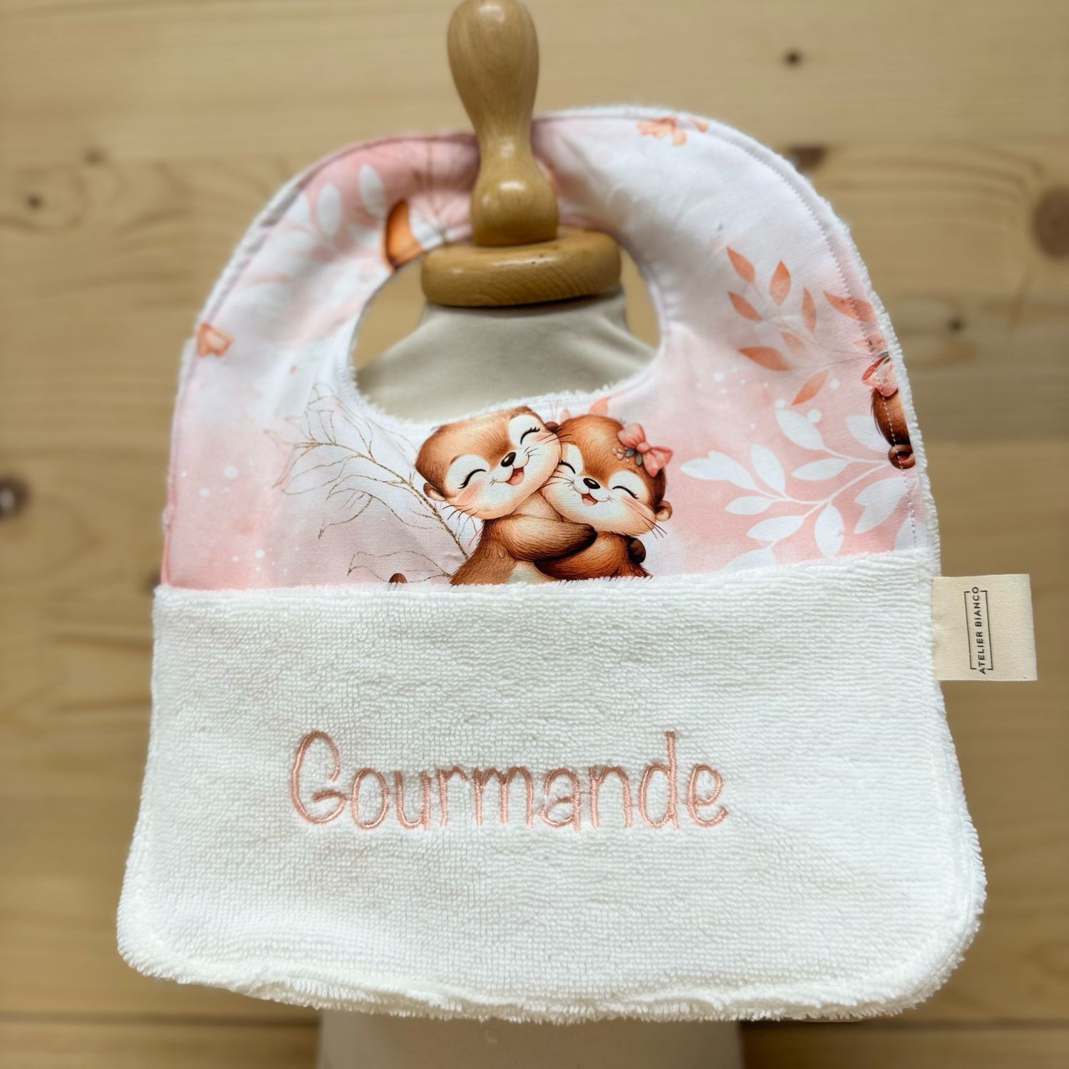 ? Personalized Baby Bib in Cotton and Bamboo – Handmade Newborn Gift, Soft and Unique