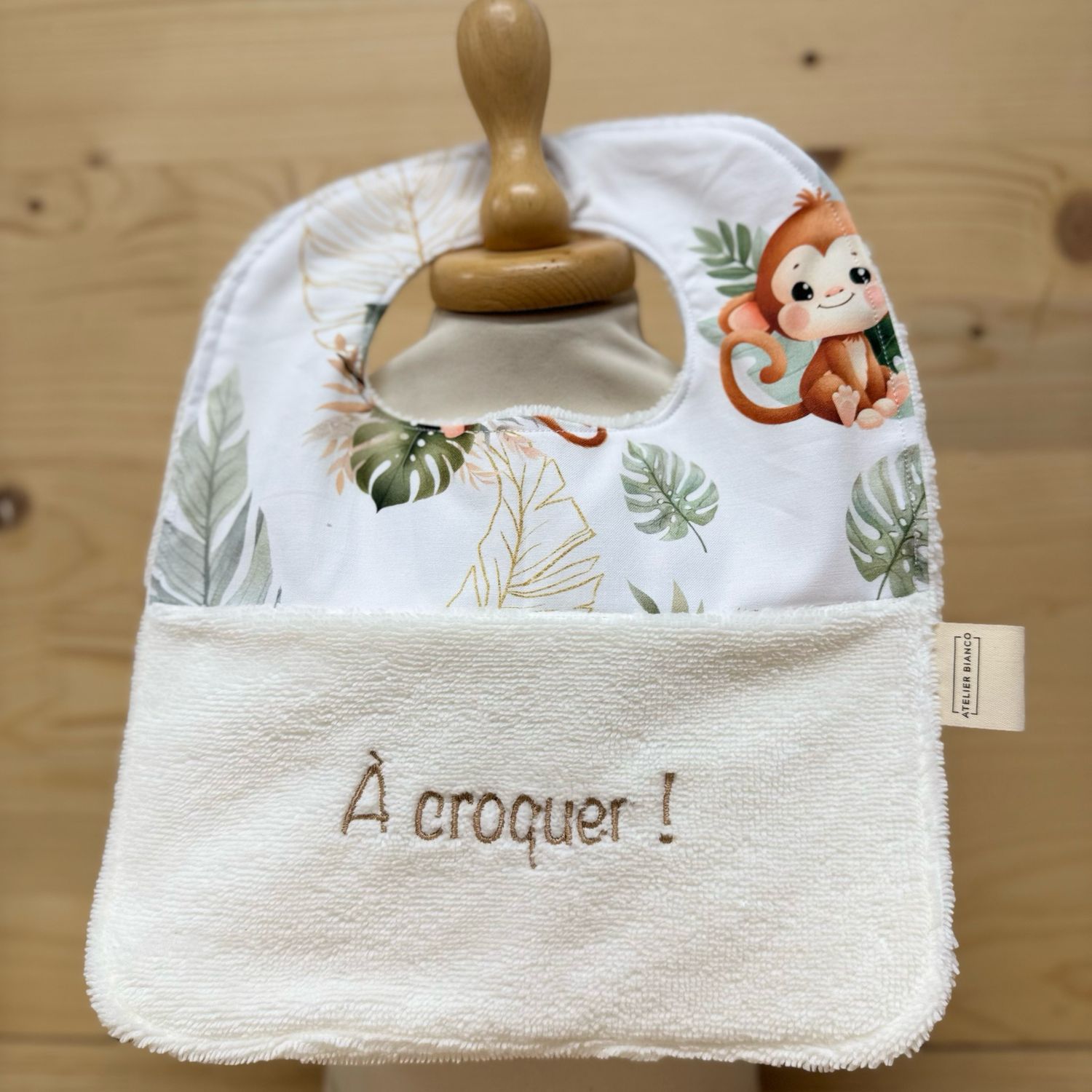 ? Personalized Baby Bib in Cotton and Bamboo – Handmade Newborn Gift, Soft and Unique