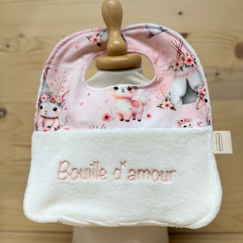 ? Personalized Baby Bib in Cotton and Bamboo – Handmade Newborn Gift, Soft and Unique