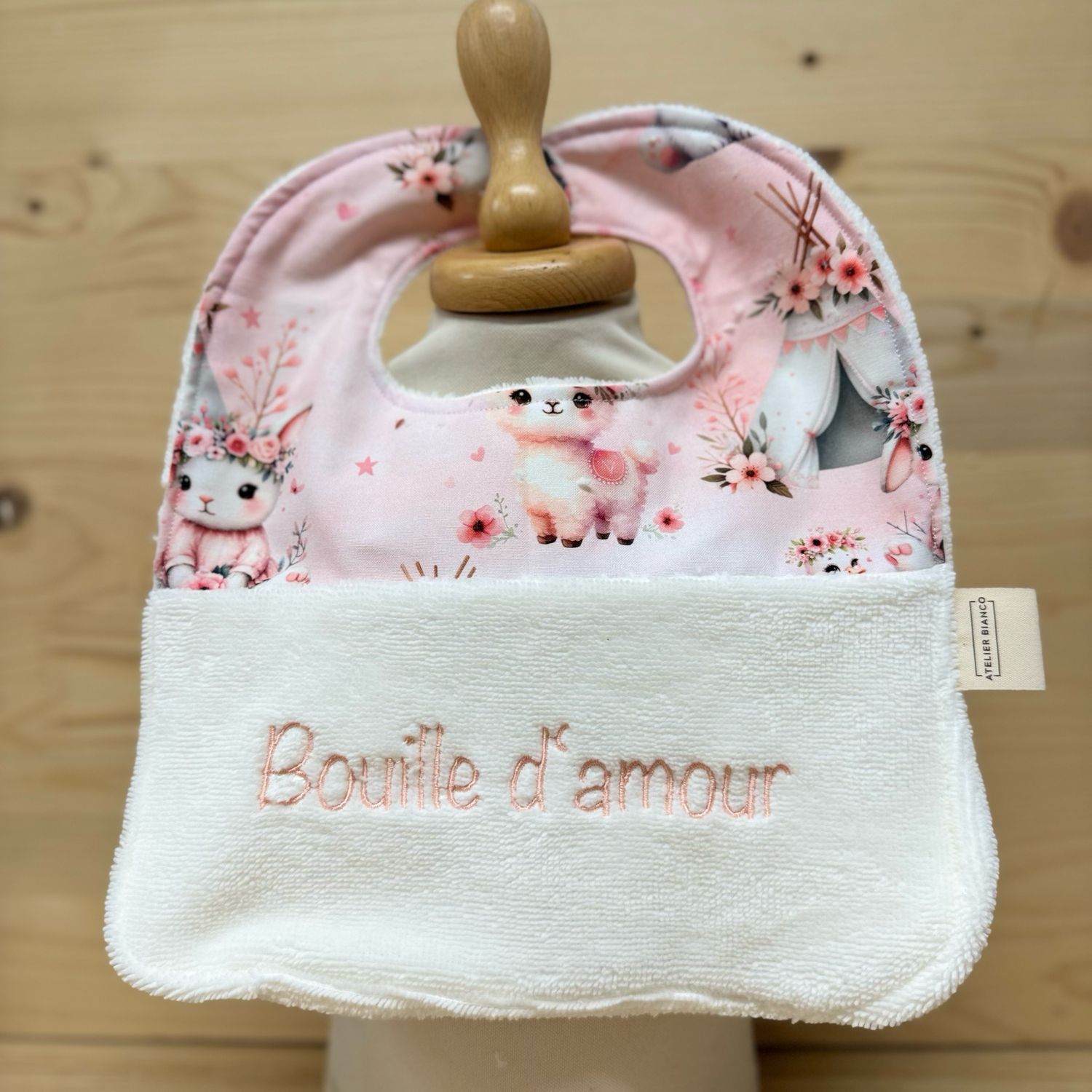 ? Personalized Baby Bib in Cotton and Bamboo – Handmade Newborn Gift, Soft and Unique