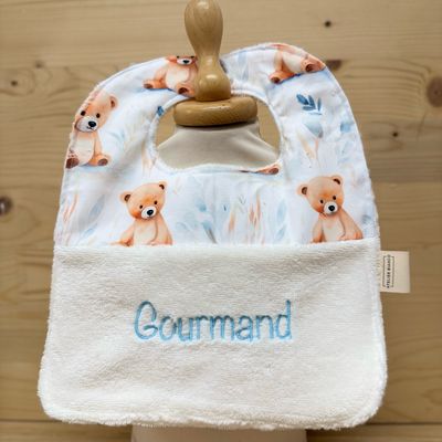 ? Personalized Baby Bib in Cotton and Bamboo – Handmade Newborn Gift, Soft and Unique
