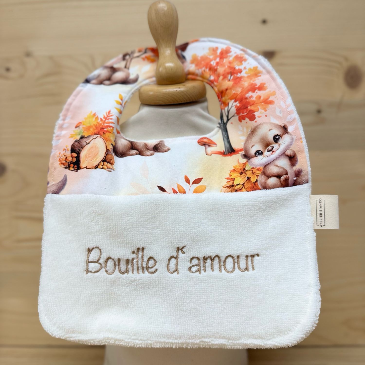 ? Personalized Baby Bib in Cotton and Bamboo – Handmade Newborn Gift, Soft and Unique