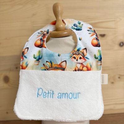 ? Personalized Baby Bib in Cotton and Bamboo – Handmade Newborn Gift, Soft and Unique