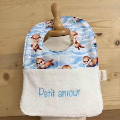 ? Personalized Baby Bib in Cotton and Bamboo – Handmade Newborn Gift, Soft and Unique