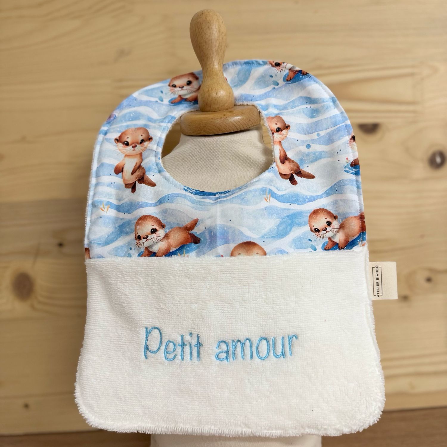 ? Personalized Baby Bib in Cotton and Bamboo – Handmade Newborn Gift, Soft and Unique