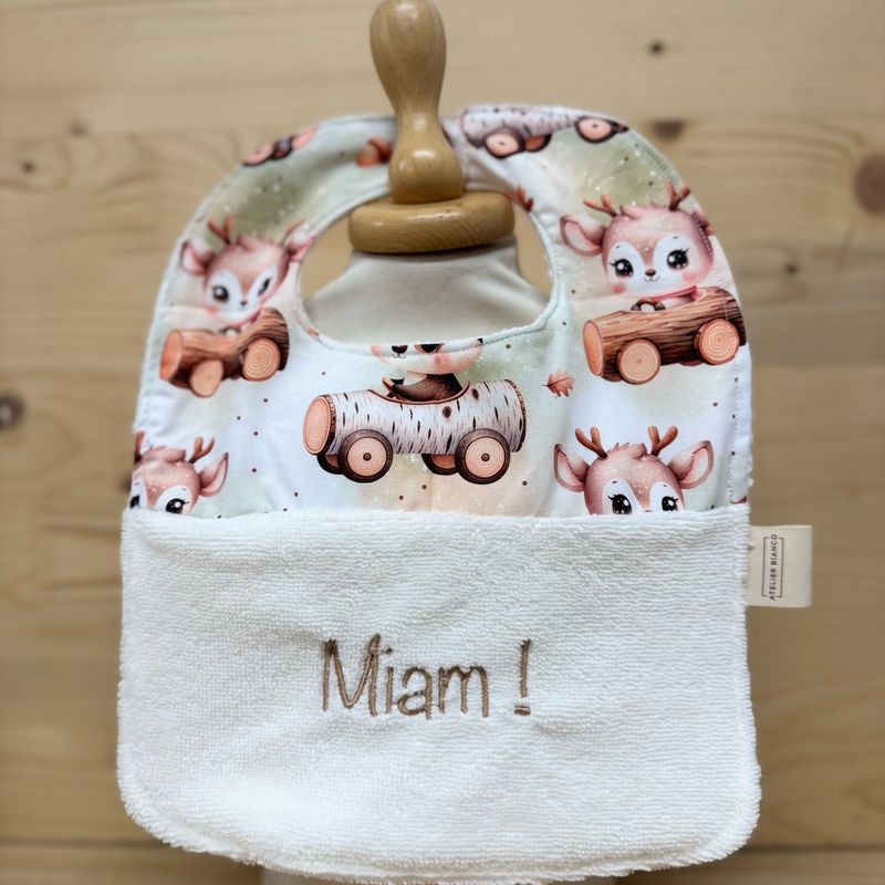 ? Personalized Baby Bib in Cotton and Bamboo – Handmade Newborn Gift, Soft and Unique