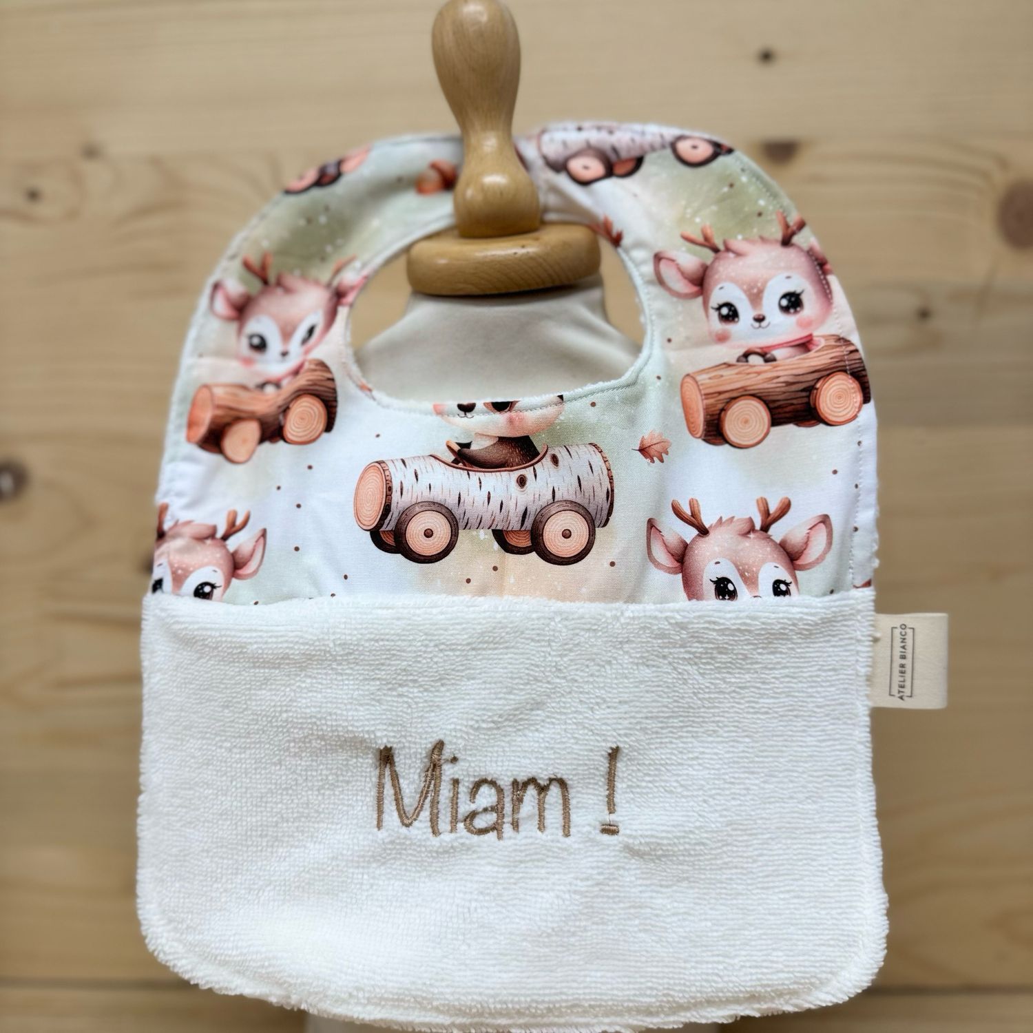 ? Personalized Baby Bib in Cotton and Bamboo – Handmade Newborn Gift, Soft and Unique