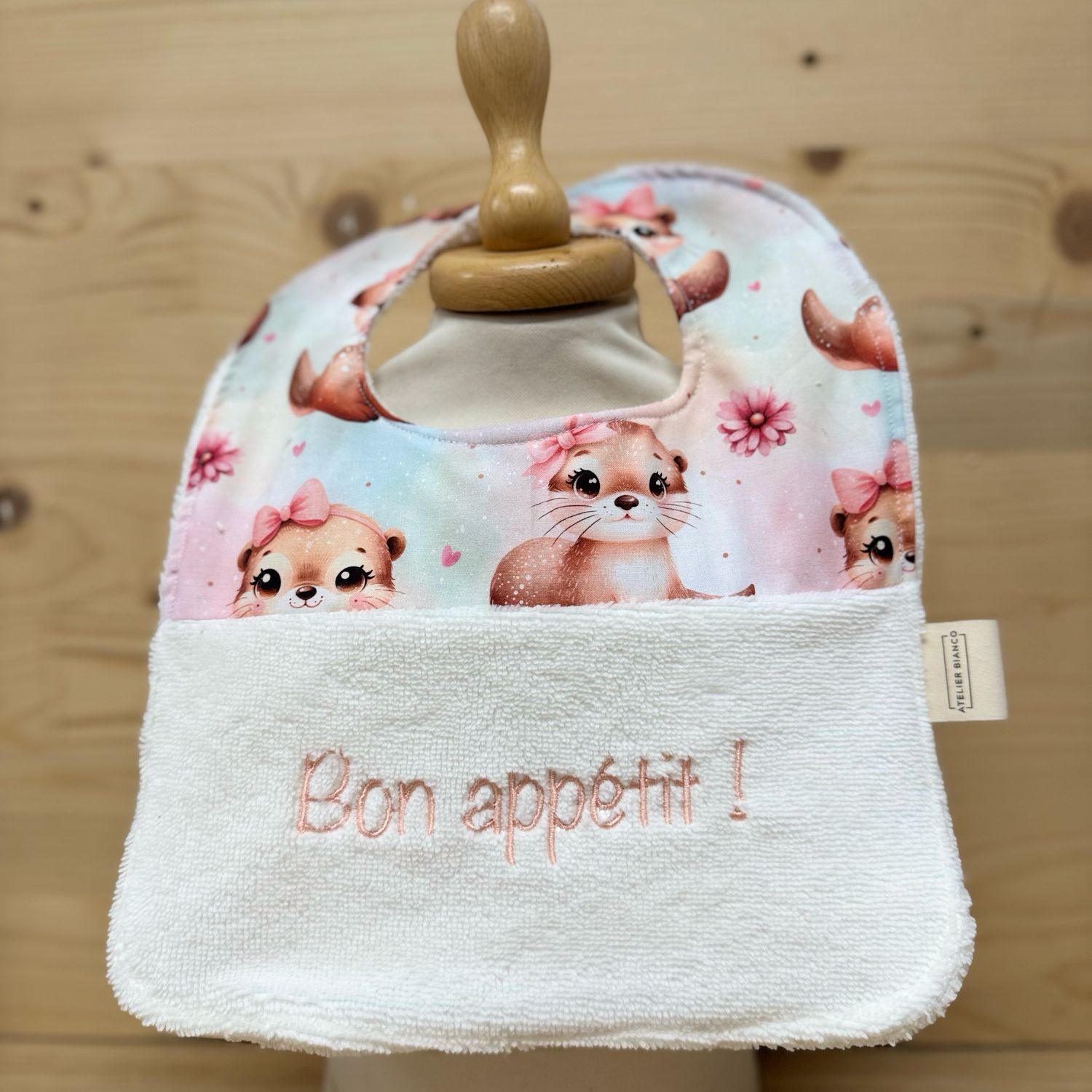 ? Personalized Baby Bib in Cotton and Bamboo – Handmade Newborn Gift, Soft and Unique