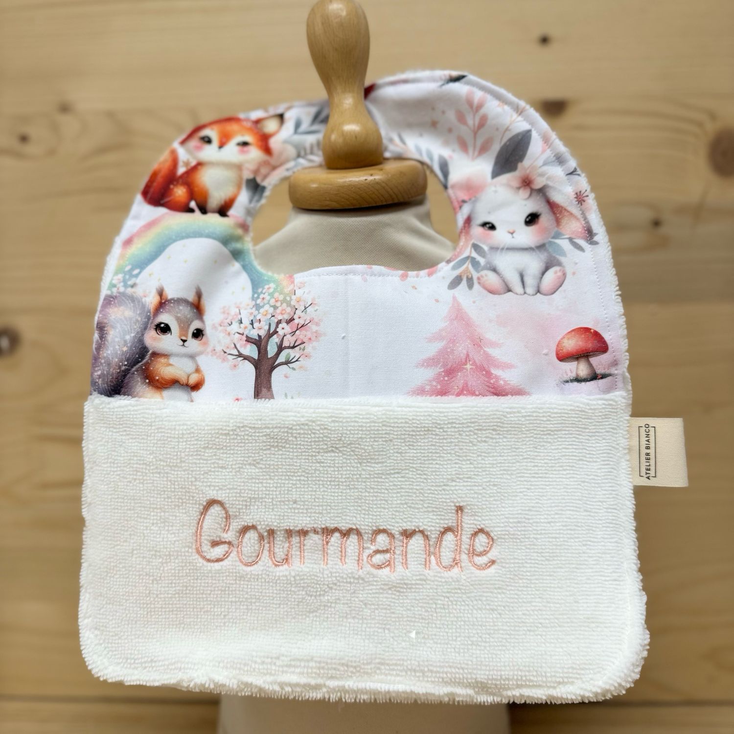 ? Personalized Baby Bib in Cotton and Bamboo – Handmade Newborn Gift, Soft and Unique