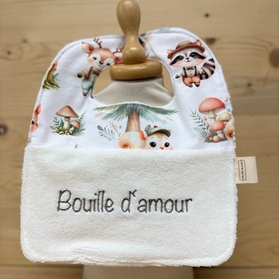 ? Personalized Baby Bib in Cotton and Bamboo – Handmade Newborn Gift, Soft and Unique